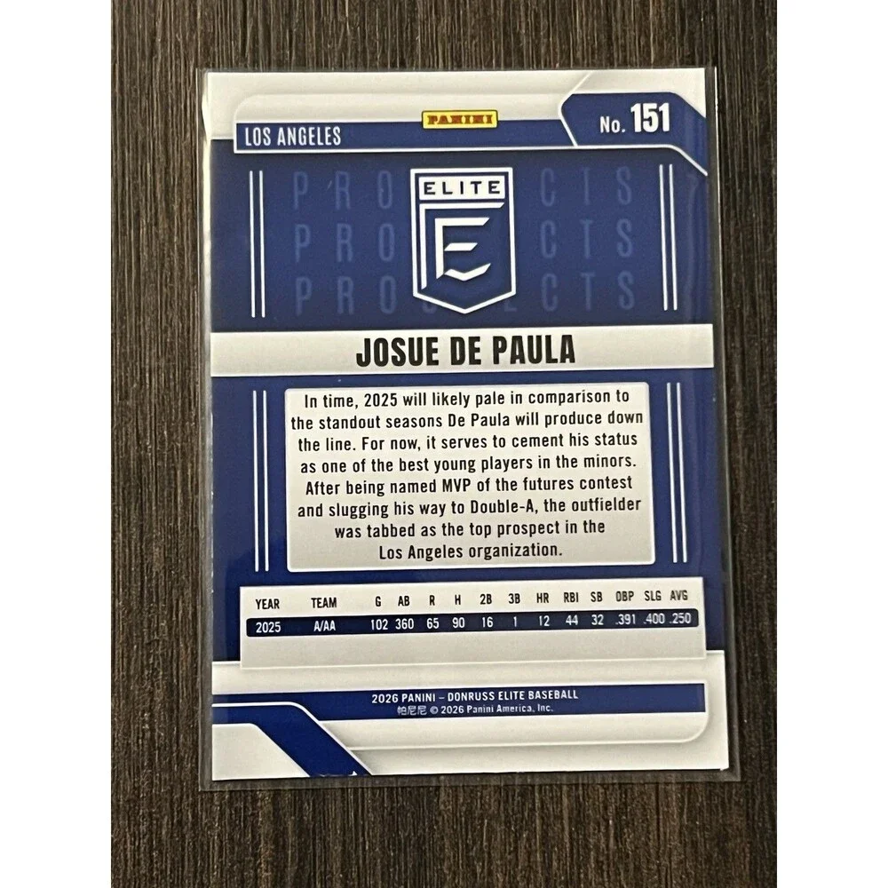 2026 Panini Donruss Elite Josue De Paula